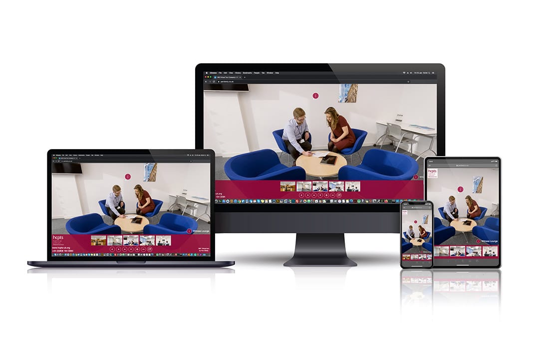 Health and Care Professions Council responsive virtual tour user interface design