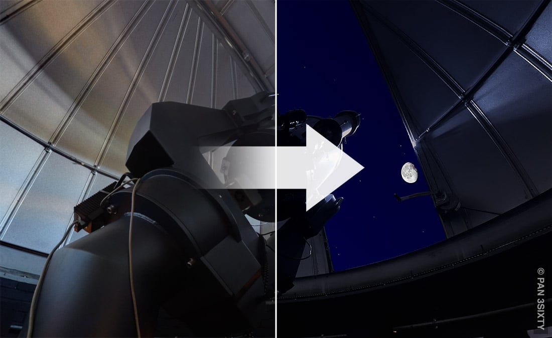 Demo of image retouching for 360 panoramas - Bayfordbury Observatory Thumbnail link to demo of image retouching for 360 panoramas - Bayfordbury Observatory
