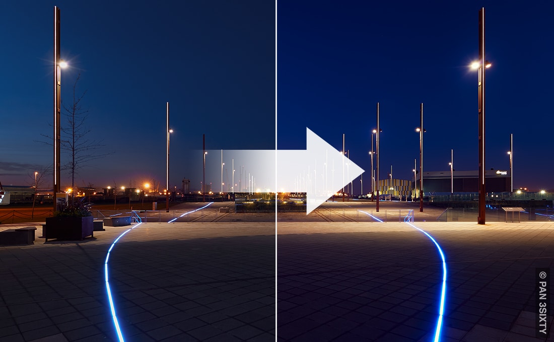 Demo of image retouching of a 360 panorama of the Titanic Quarter in Belfast Thumbnail link to demo of image retouching of a 360 panorama of the Titanic Quarter in Belfast
